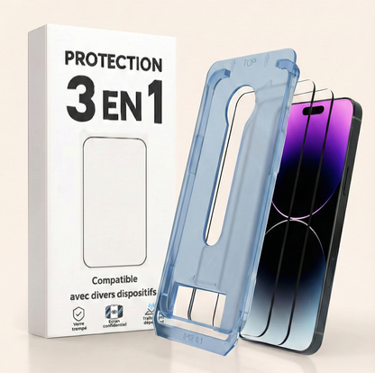 Protection d'écran 3 en 1 - iPhone